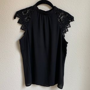 Sheer black express top with lace